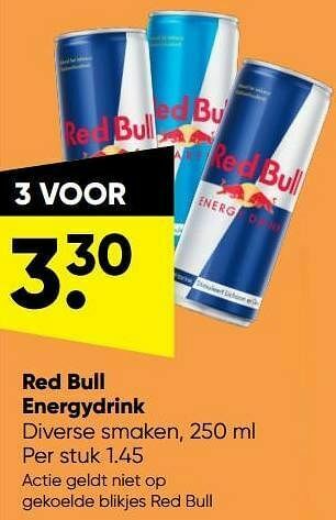 Big Bazar Red bull energydrink aanbieding