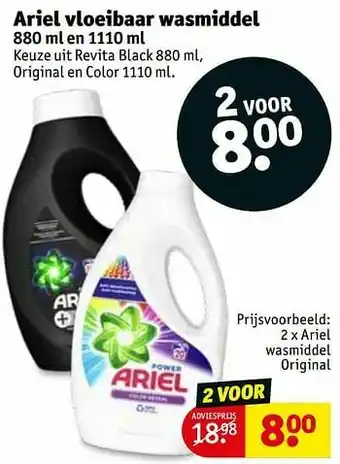 Kruidvat Ariel wasmiddel original aanbieding