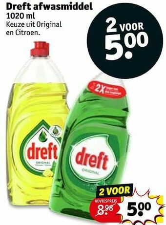Kruidvat Dreft afwasmiddel aanbieding