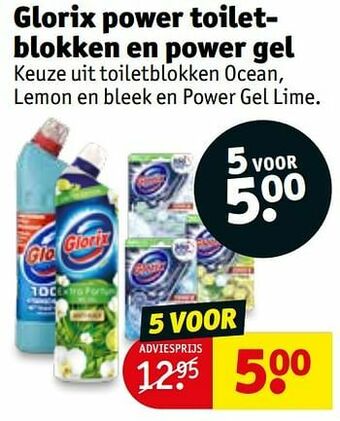 Kruidvat Glorix power toiletblokken en power gel aanbieding