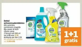 Albert Heijn Power + fresh citroen spray aanbieding