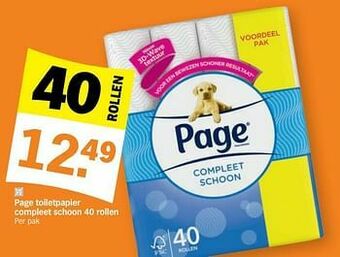 Albert Heijn Page toiletpapier compleet schoon aanbieding