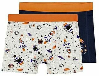 HEMA Kinderboxers Katoen Stretch Space - 2 Stuks Donkerblauw (donkerblauw)