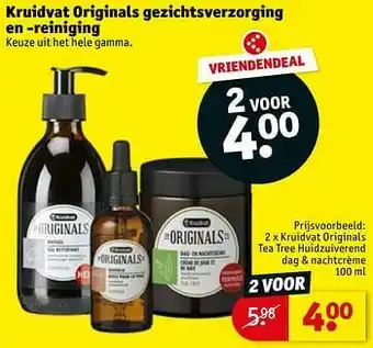 Kruidvat Kruidvat originals tea tree huidzuiverend dag + nachtcrème aanbieding