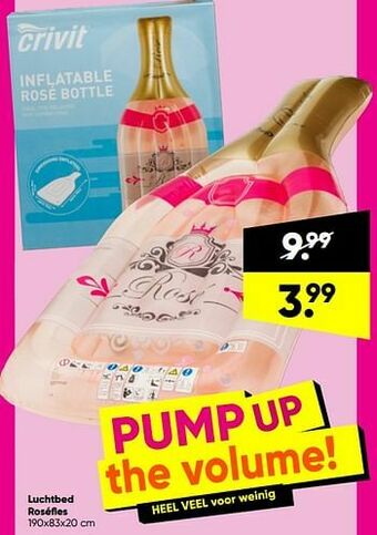 Big Bazar Luchtbed roséfles aanbieding