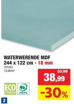 Hubo Waterwerende mdf aanbieding