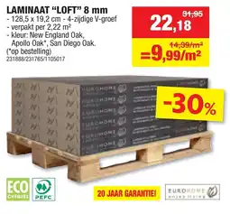 Hubo Laminaat Loft 8 mm aanbieding