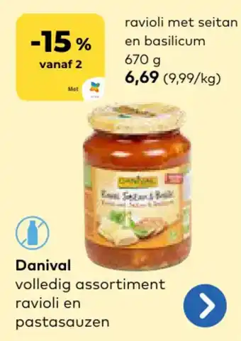 Ravioli met seitan en basilicum
