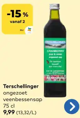 Bio Planet Terschellinger ongezoet veenbessensap aanbieding