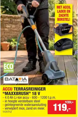 Hubo Accu terrasreiniger maxxbrush 18 v aanbieding