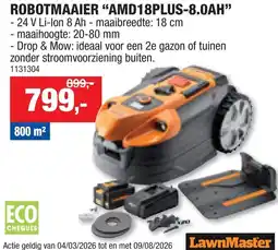 Hubo LawnMaster Robotmaaier AMD18PLUS-8.0AH aanbieding