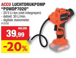 Hubo Accu luchtdrukpomp powdp7020 aanbieding