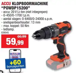 Hubo Accu klopboormachine powdp15200 aanbieding