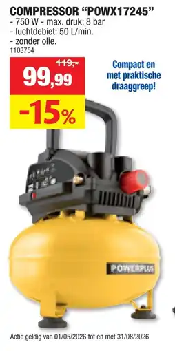 Hubo compressor powx17245 aanbieding