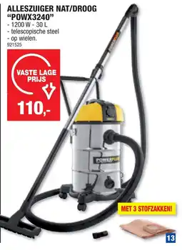 Hubo Alleszuiger nat/droog POWX3240 aanbieding