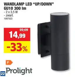 Hubo Wandlamp led up/down aanbieding