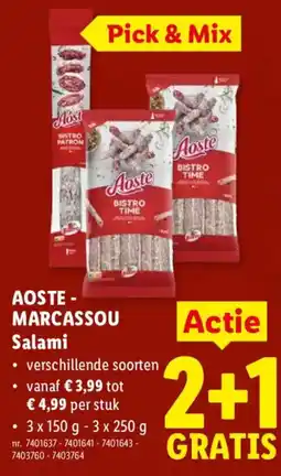 Lidl Aoste - Marcassou Salami aanbieding