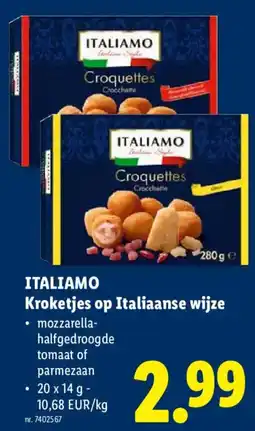 Lidl Itali amo kroketjes op italiaanse wijze aanbieding