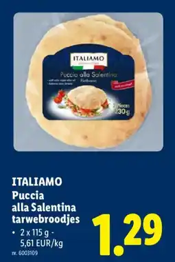 Lidl italiamo puccia alla salentina tarwebroodjes aanbieding