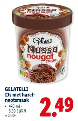 Lidl gelatelli ijs met hazel-nootsmaak aanbieding
