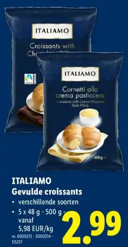 Lidl Gevulde croissants aanbieding