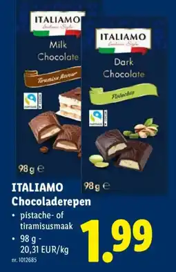 Lidl Italiamo chocoladerepen aanbieding