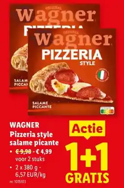 Lidl Wagner pizzeria style salame piccante aanbieding