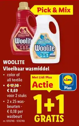 Lidl Woolite Vloeibaar wasmiddel aanbieding