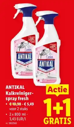 Lidl Antikal kalkreiniger-spray aanbieding