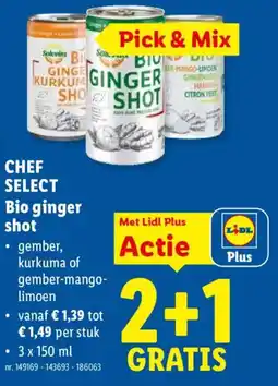 Lidl Chef select bio ginger shot aanbieding