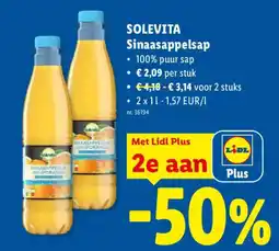 Lidl Solevita sinaasappelsap aanbieding