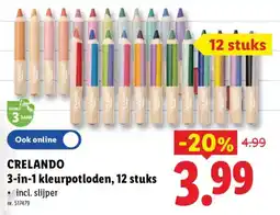 Lidl crelando 3-in-1 kleurpotloden aanbieding