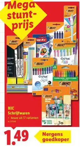 Lidl BIC Schrijfwaren aanbieding