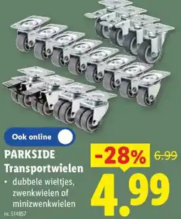 Lidl Parkside transportwielen aanbieding