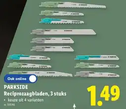 Lidl Parkside reciprozaagbladen aanbieding