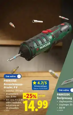 Lidl Parkside accuschroeven-draaier aanbieding