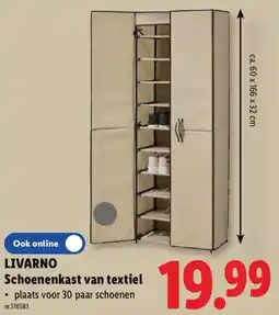 Lidl Livarno schoenenkast van textiel aanbieding