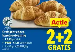 Lidl Croissant choco hazelnootvulling aanbieding