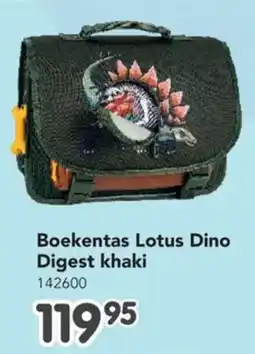 Happyland Boekentas Lotus Dino Digest khaki aanbieding