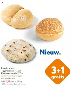 OKay Pistolet wit of Tijgerbroodje of Flatbread gegrild aanbieding