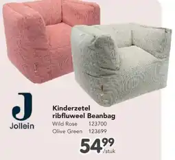 Happyland Jollein kinderzetel ribfluweel beanbag aanbieding