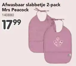 Happyland Afwasbaar slabbetje 2-pack Mrs Peacock aanbieding