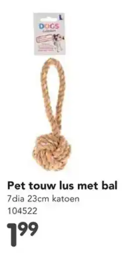 Happyland Pet touw lus met bal aanbieding