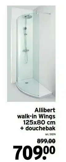 GAMMA Allibert walk-in wings + douchebak aanbieding