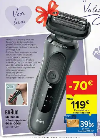 Carrefour Braun Elektrisch Scheerapparaat aanbieding