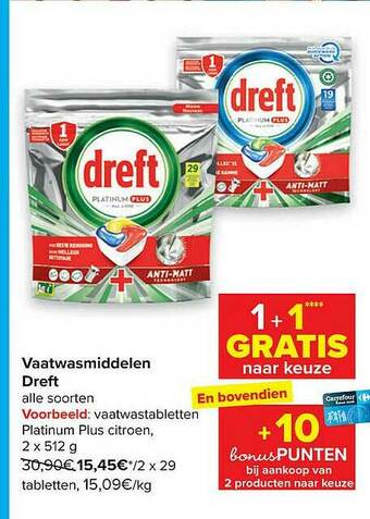 Carrefour Vaatwasmiddelen Dreft aanbieding