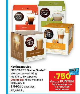Carrefour Koffiecapsules Nescafe Dolce Gusto aanbieding