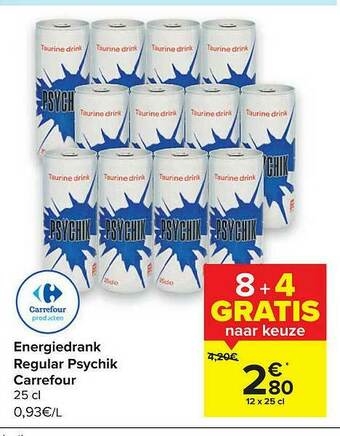 Carrefour Energiedrank Regular Psychik aanbieding