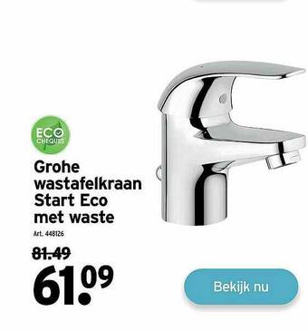 GAMMA Grohe Wastafelkraan Start Eco Met Waste aanbieding