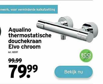 GAMMA Aqualino Thermostatische Douchekraan Elvo Chroom aanbieding